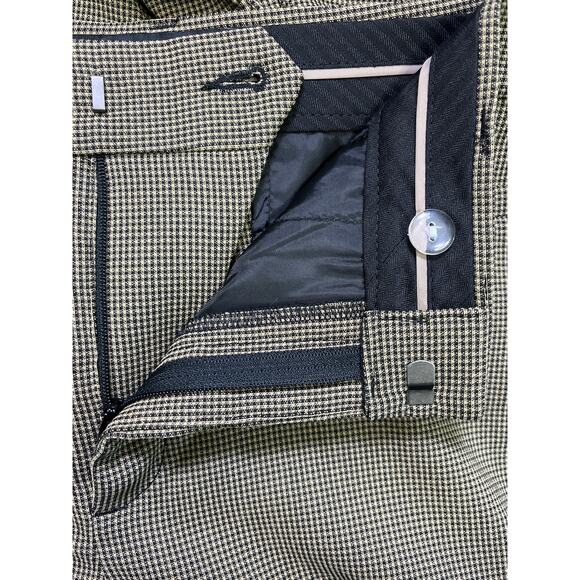 Banana Republic Sloan Machine-Washable Ankle Pants Brown Micro Check Size 8 NWT - Picture 4 of 12